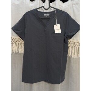 Mandala Scrubs Top Women's Small Gray Workwear Medical Polyester Blend NWT